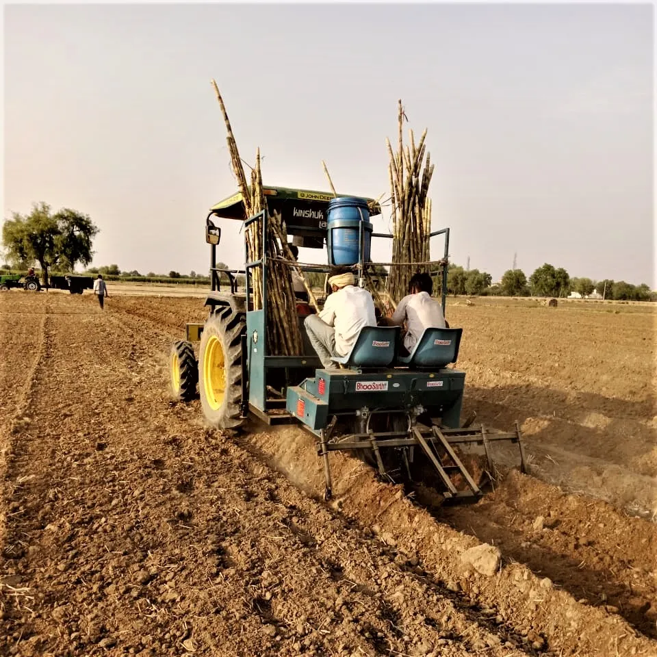BhooSarthi trench planter prepared for field work